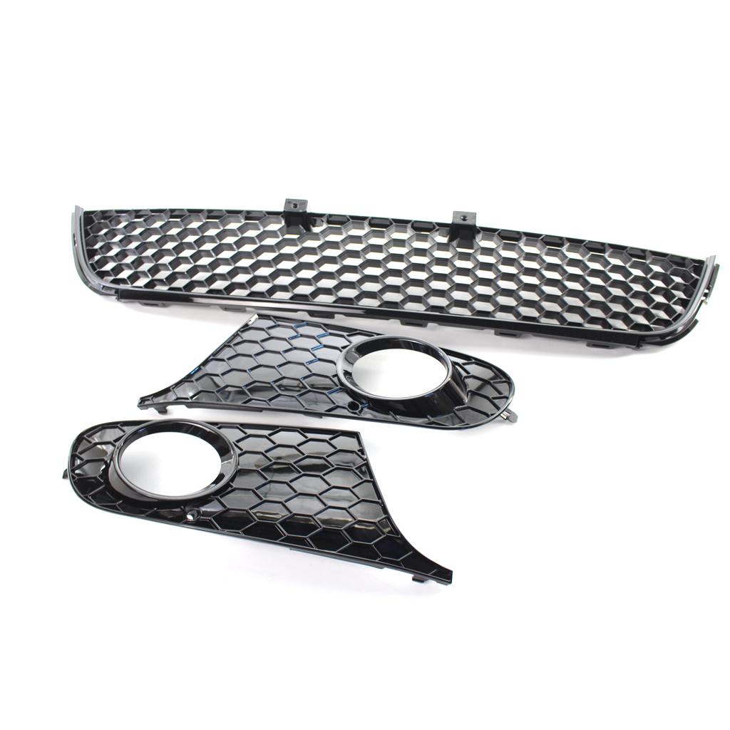 1 Pair Honeycomb Car Front Bumper Lower Fog Light Vent Grille Mesh Grill Cover Case Fit For VW Volkswagen Golf 6 MK6