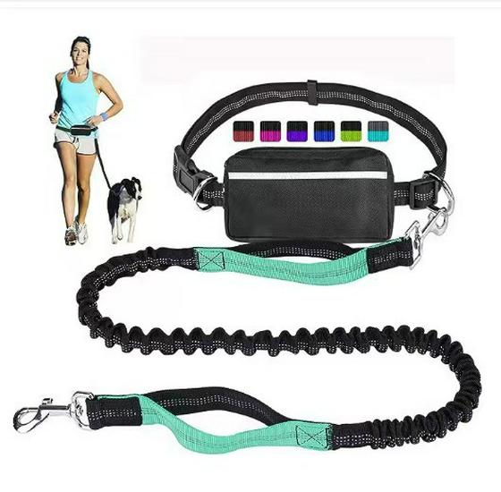 Multifunctional Reflective Waist Bag with Bungee Dog Leash
