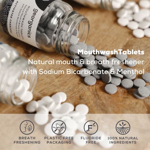 GEORGANIC Mouthwash Tablets (Orange), 180 Tablets, Oral Care, Mouthwash