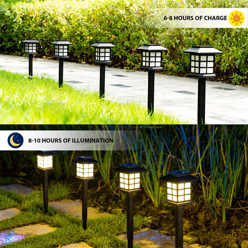 Retro Solar Garden Lamp with Ground Stake for Outdoor Lawn, House, Courtyard, and Atmosphere Lighting
