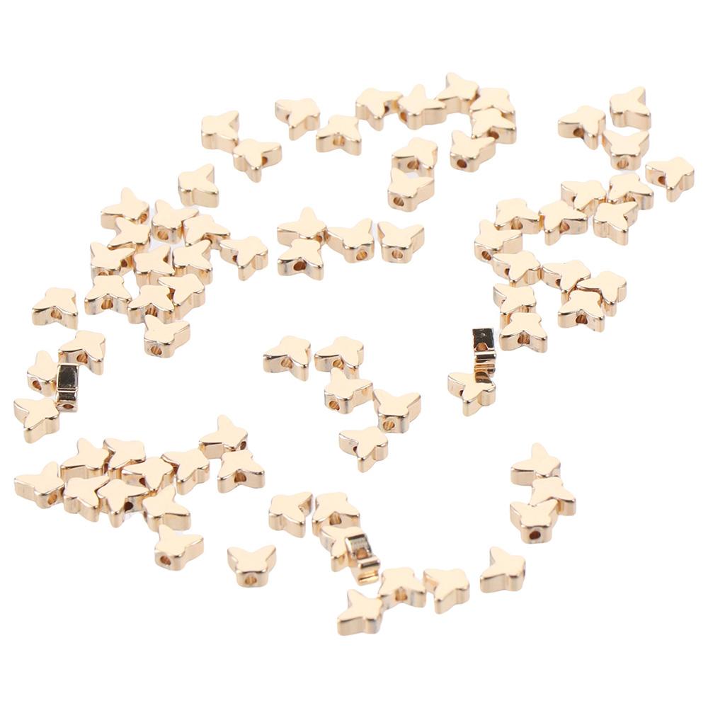 

80Pcs 5.8*4.8mm Loose Jewelry Making Beads Gold Animal Metal Beads Butterfly Spacer Beads Women