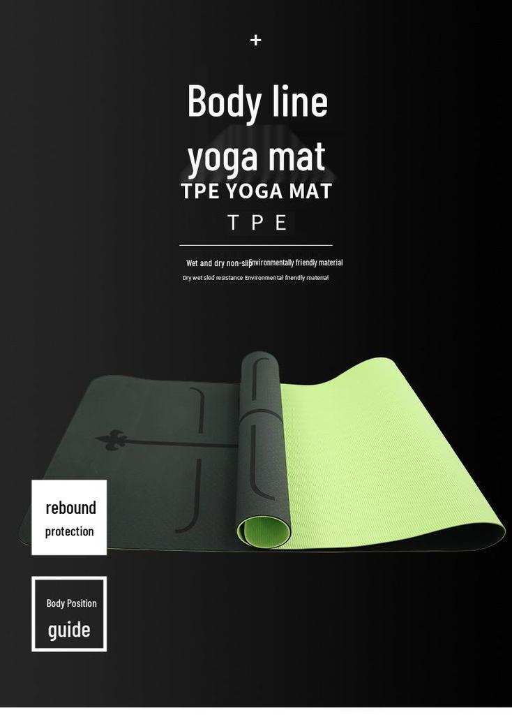 Yoga Mat with Soundproofing, Non-Slip Sports Floor Mat for Indoor Use, Includes Posture Guidance, Ideal for Jump Rope and Other Exercises