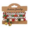 Christmas Festival Bracelet Set: Beaded Letters, Polymer Clay, Cute Cartoon Design for New Year Party