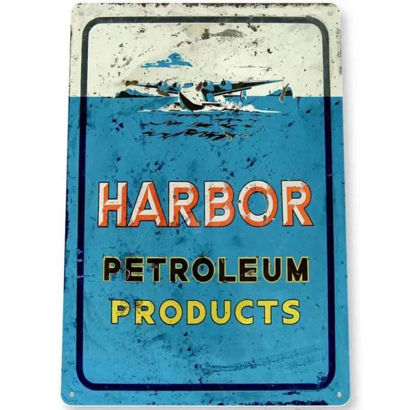 Vintage Metal Tin Signs Gulf Esso Agip Texaco Sinclair Mobile Man Cave Plate Motor Oil Garage Wall Stickers Gas Decor Plaque