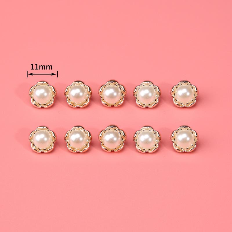 Pearl Button Versatile Round Shirt Button Top Cardigan Shirt Delicate Button Women'S Clothing Decoration