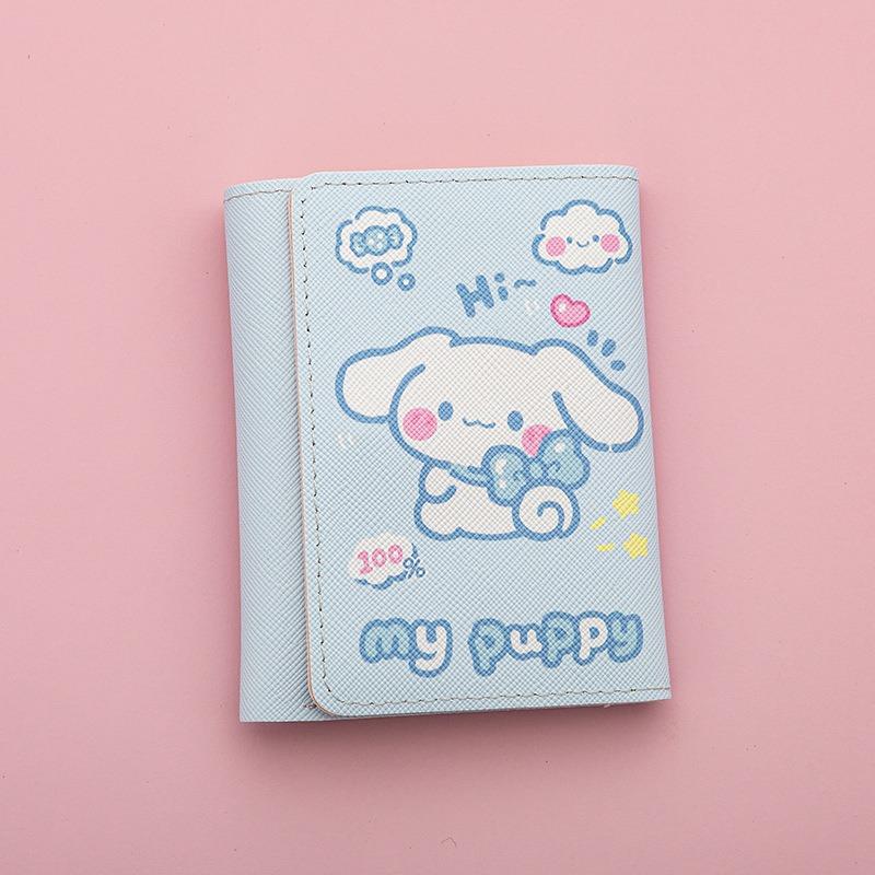 New cute cartoon change bag men's and women's zipper short multi-card wallet card bag