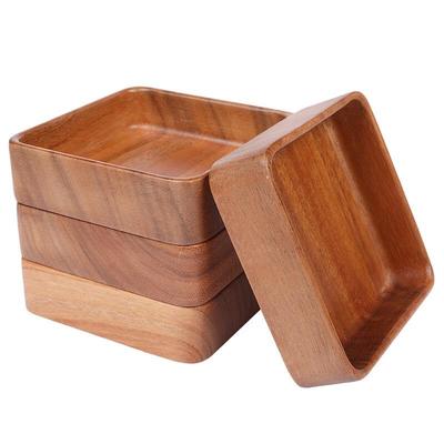 Square Acacia Wood Snack & Tea Tray