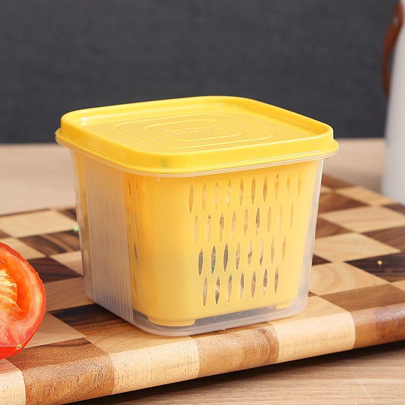 Household Food Storage Container Onion Ginger Garlic Drain Boxes with Lid Fruit Refrigerator Organizer Food-grade Kitchen Box
