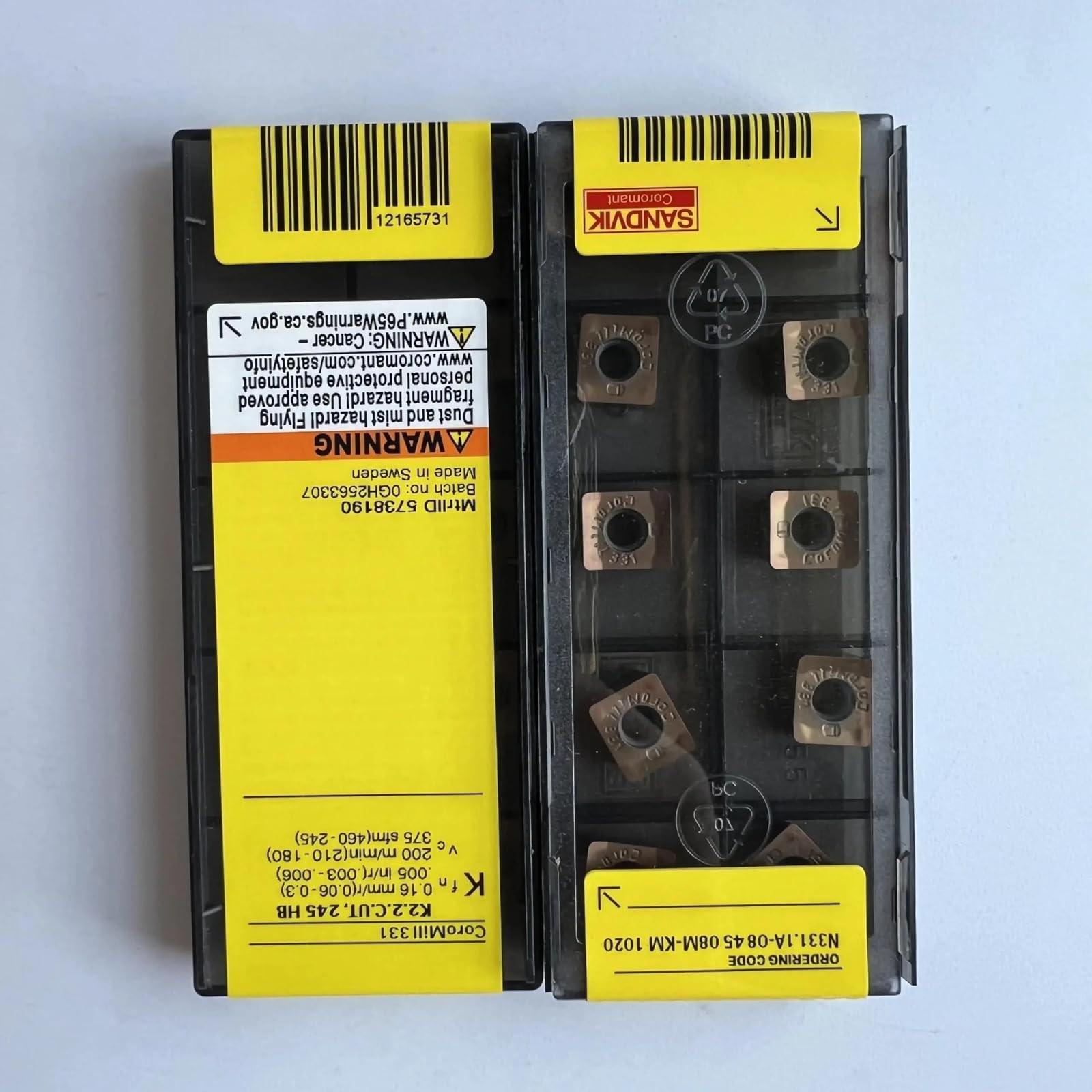 

Original Sandvik / N331.1A-084508M-KM 1020 / CNC lathe carbide blade 10 PCS