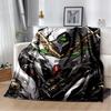 HD Robot GUNDAM Cartoon Soft Flannel Blanket for Bed Bedroom Sofa Picnic,Throw Blanket for Cover Office Christmas Gift Kids