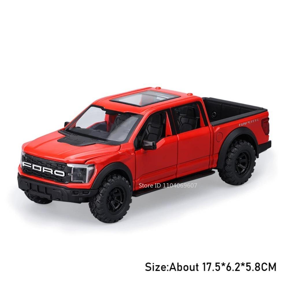 1:32 F150 Hilux Modellspielzeug Geländewagen Legierung Druckguss Miniatur Pick-up Fahrzeuge Sound Licht Türen Geöffnet Rückzieher Dekorationen