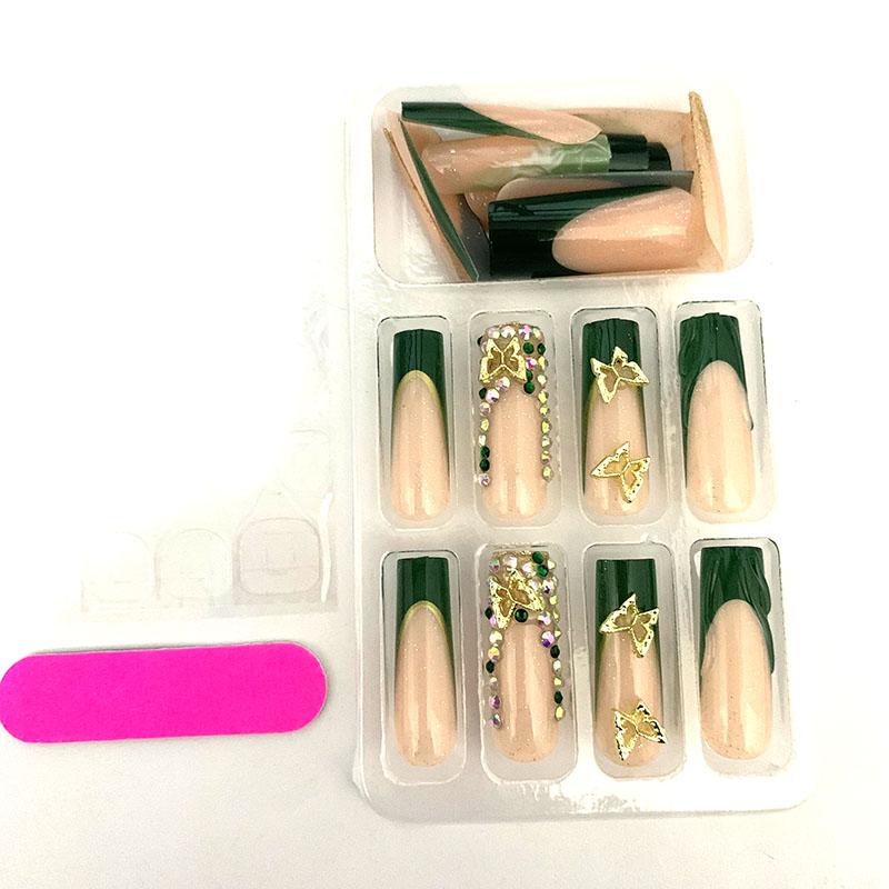 24 pcs/set Press on Nails Long Red Star Nail Girls Sexy Nail DIY Bridal Tip Daily Reusable Sexy Fake Nails Art For Women Decoration
