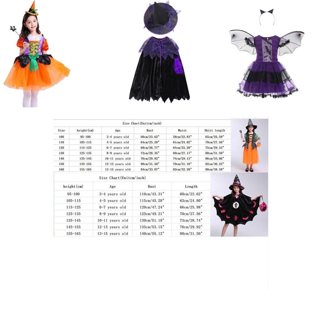 Enchanting Children Halloween Cosplay Witch Costume For Baby Girls With Bow Decoration