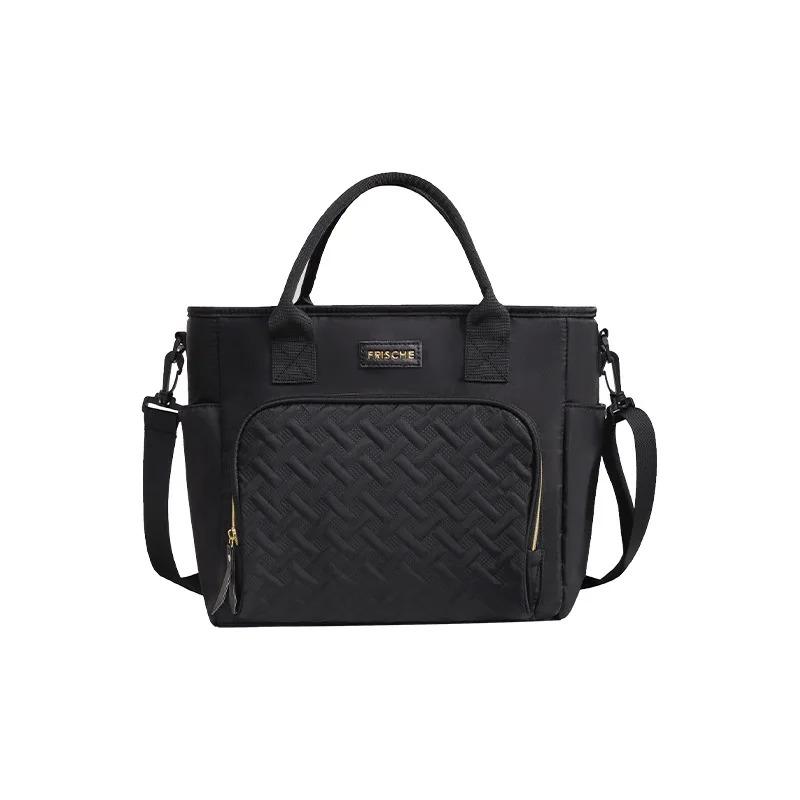 INS Casual Solid Color Large Capacity Premium Diaper Bag Stylish Thermal Tote for Mom Fashion Multifunctional Baby Travel Bag
