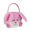 Embroidered Name Bunny Bucket Long Ears Personalized Single Ear Custom Easter Bunny Basket
