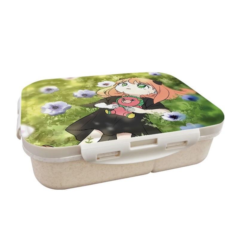 Anime Cartoon Spy X Family Printed Wheat Straw Lunch Box
