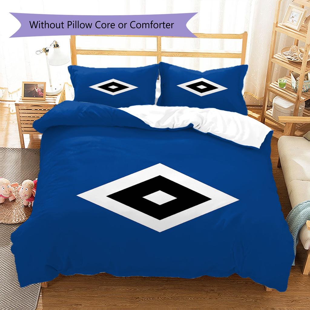 Hamburger SV Pattern Bedding,Quilt Set Quilt Cover Pillowcase Home Birthday Gift(1 * duvet cover + 2 * pillowcase, without core)