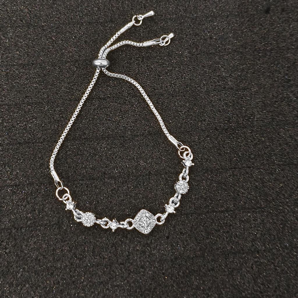Explosive Zircon Rhombus Flower Bracelet Niche Light Luxury Exquisite Bracelet Temperament Advanced Sense Versatile Jewelry Women