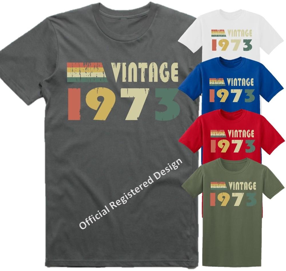 

50th Birthday T-Shirt Gift Vintage 50 Years Old Born In 1973 Funny Tee T Shirt P 2XL