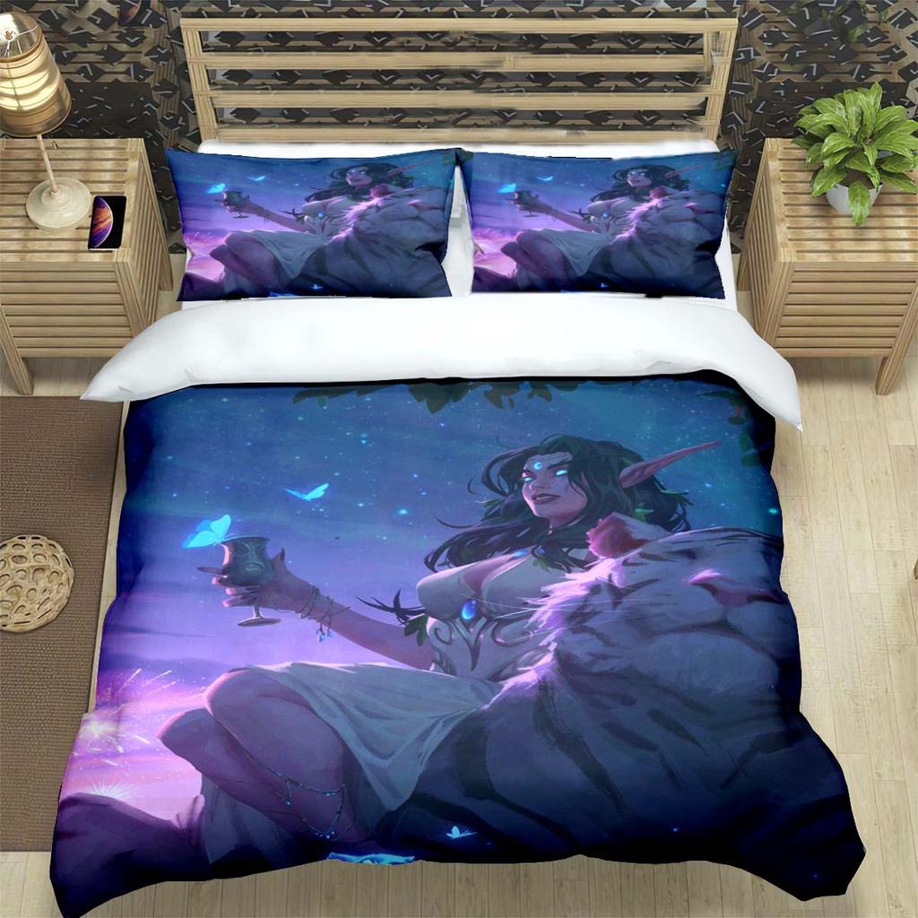 Game Sexy Cartoon Night Elf  Print Bedding Set Duvet Cover Comforter Bed  Youth Kids Girl Boys Luxury  Birthday Gift