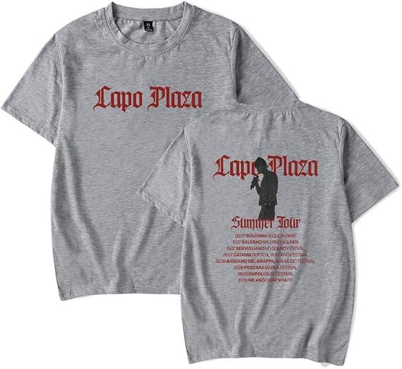 Capo Plaza Merch Summer Tour 2025 Merch TShirt Short Sleeve Fan Merch Men Women Clothing for Summer S