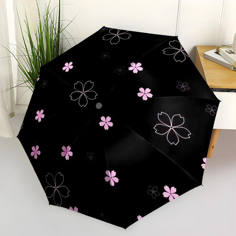 1pc Sakura Pattern Design Umbrella with Plastic Handle,Suitable for All Seasons Umbrellaptys26022