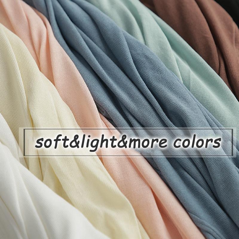 Chaqueta De Cárdigan Modal Suave De Punto De Seda De Hielo Fina De Verano Largo para Mujer Cárdigans De Camisa De Manga Larga Simples Básicos Sueltos con Aire Acondicionado