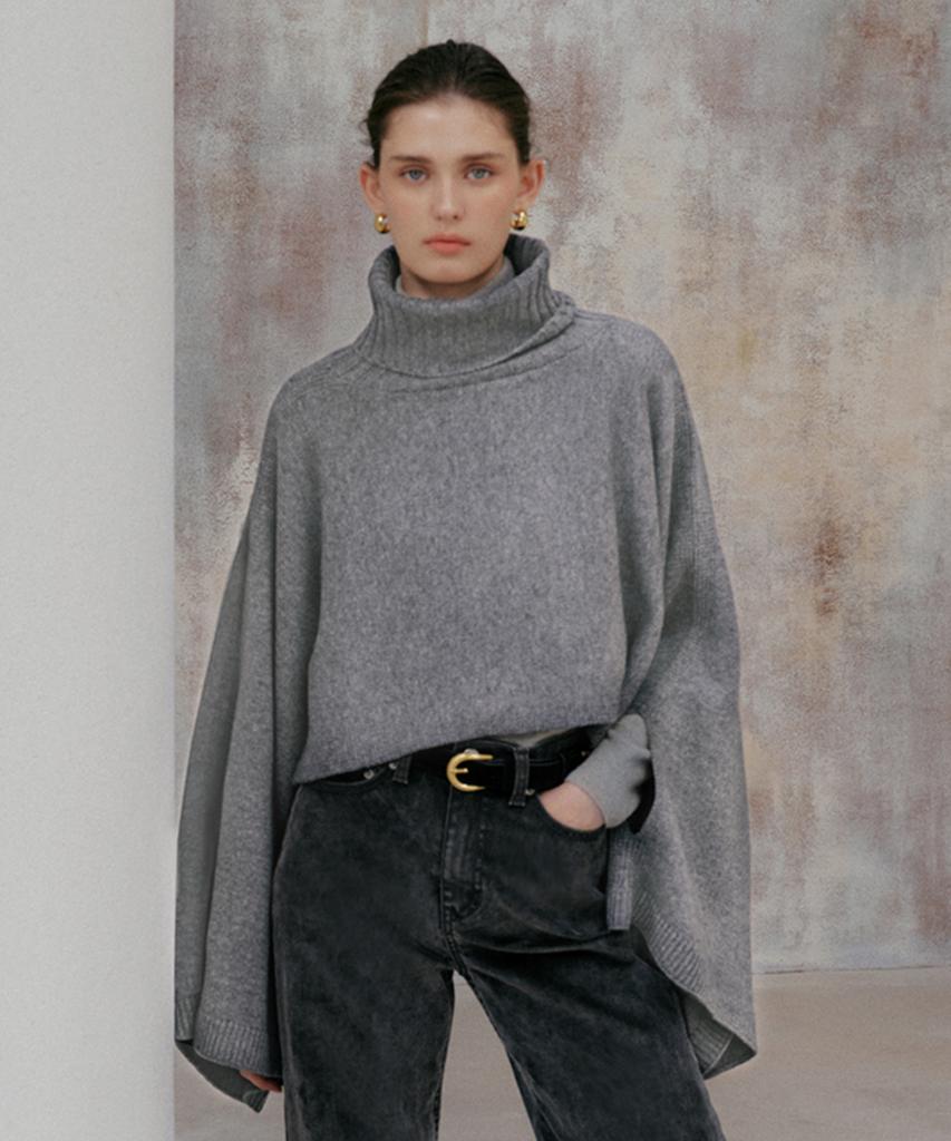 Baniseunyuyog Fw Elliott Wool Blend Turtlecape Grey