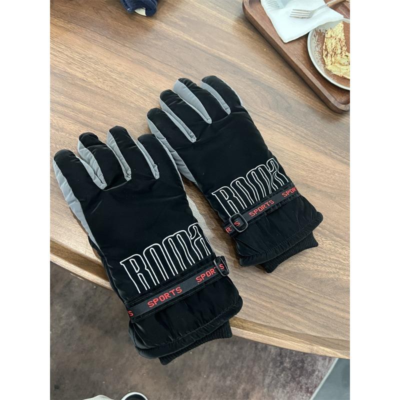 Outdoor Ski Gloves for Women In Winter Plus Velvet Warm Riding Electric Bike To Protect Against Cold and Wind Proof Touch Screen Couple