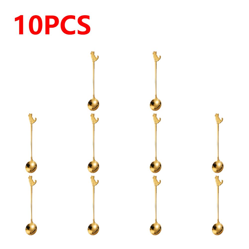 Edelstahl Kaffee Löffel Schöne Nette Katze Form Teelöffel Dessert Snack Scoop Eis Mini Löffel Geschirr Küche Werkzeuge