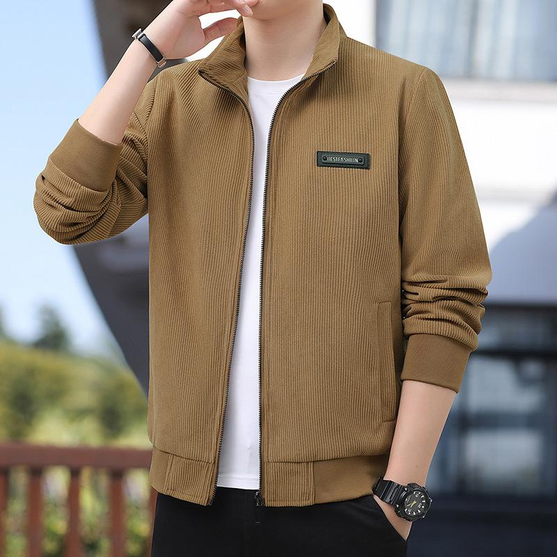 Autumn New Simple and Versatile Spring Long-sleeved Stand-up Neck Jacket Trendy Brand Men's Youth Leisure