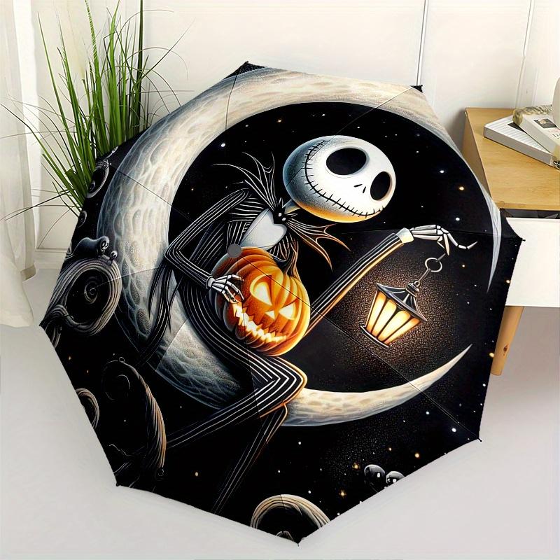 

The Nightmare Before Christmas Automatic Umbrella - Tri-fold Portable Umbrella, Best Holiday Gift for Men and Women, Durable Iron Frame, Pla