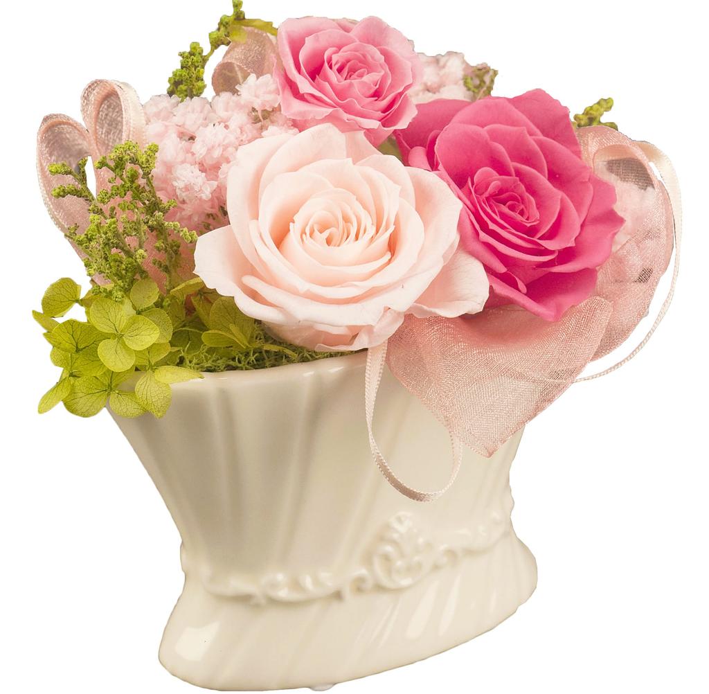 Preserved Flowers in a Clear Case "Sweet" Pink Small