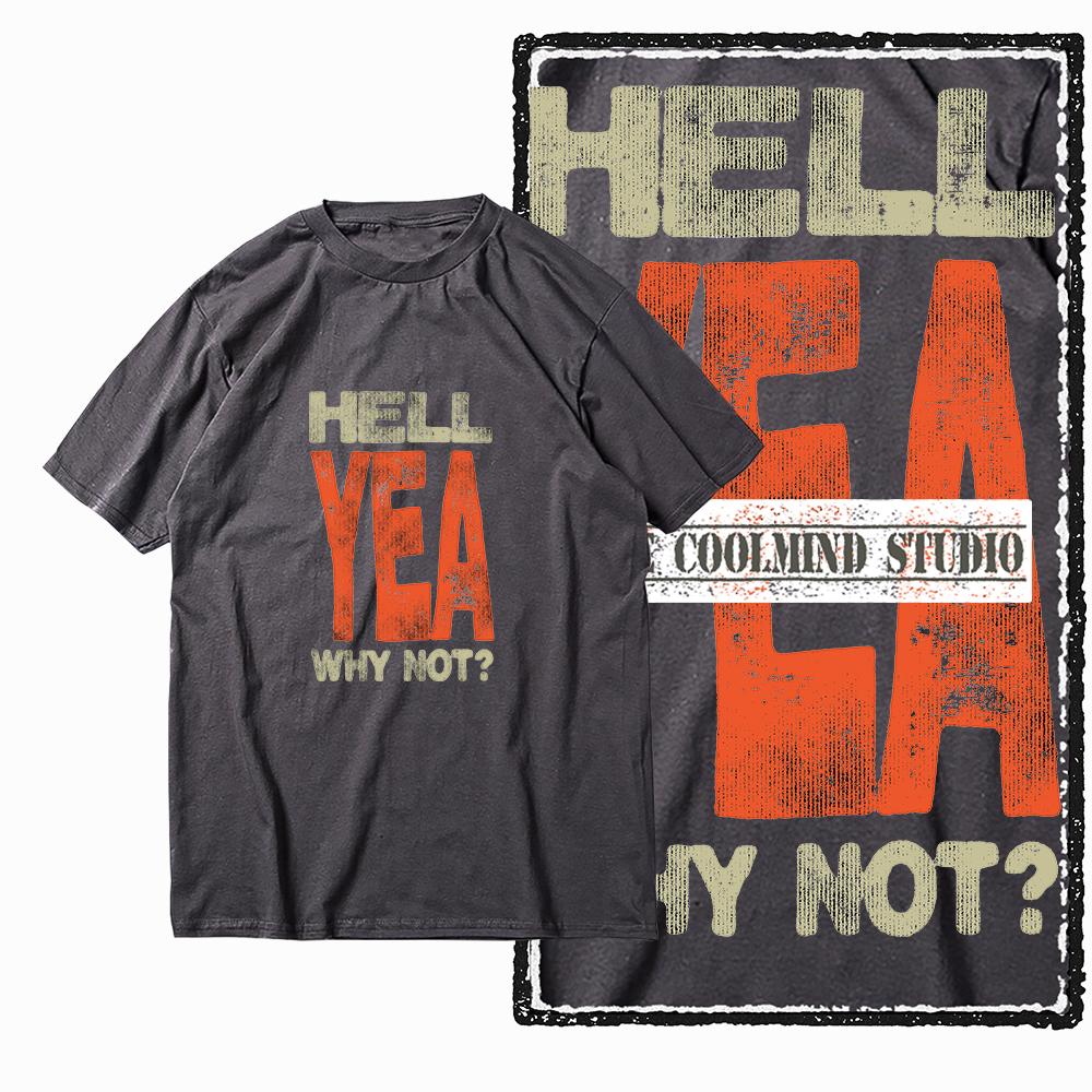 Coolmind X0074 Attitude Hell Yeah Esprit Hellfire t-shirt graphique coton exclusif t-shirt homme streetwear t-shirt pour homme t-shirt