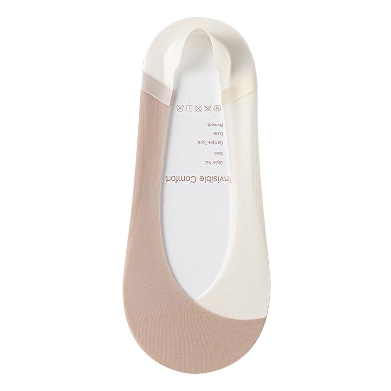 Boat Sock Women's Anti-slip and Non-falling, Summer Cross-stitch Anti-odor Pure Cotton Base Ice Silk Shallow Mouth Versatile Invisible Socks
