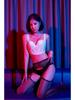 Elegant Lace One-Piece Ultra-Thin Anti-Snag Black Open Crotch Garter Stockings