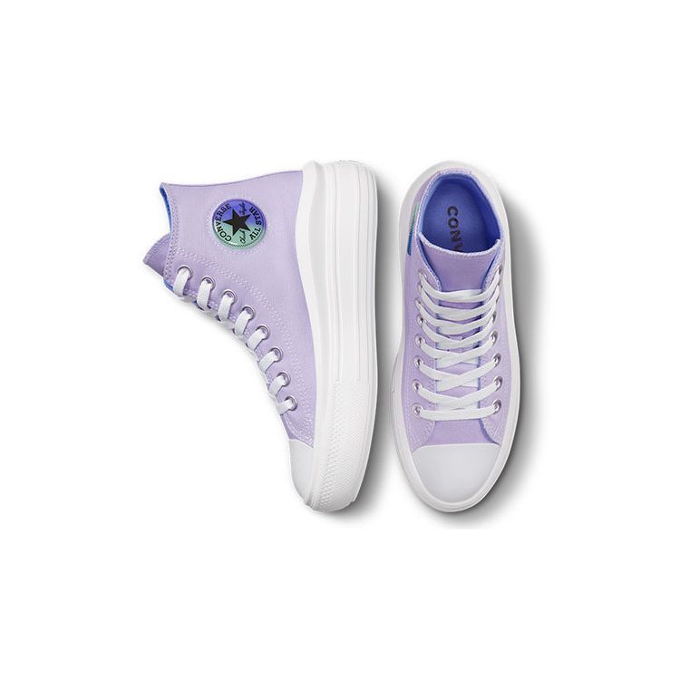 Converse Chuck Taylor All Star Move Platform High GS Gel Patch Kids Sneakers Purple Moonstone-Violet Royal-Pulse A02493C