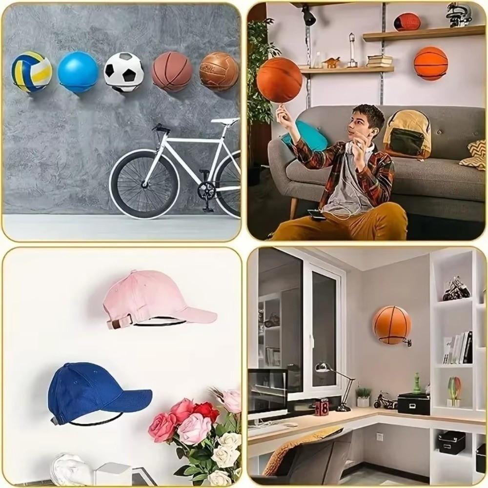 Metal Basketball Display Rack Wall Mounted Display Shelf For Basketball Football Volleyball
