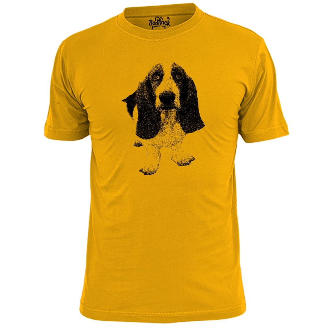 Mens Bassett Hound Dog Seated Sketch T shirt Pet Pooch 2XL