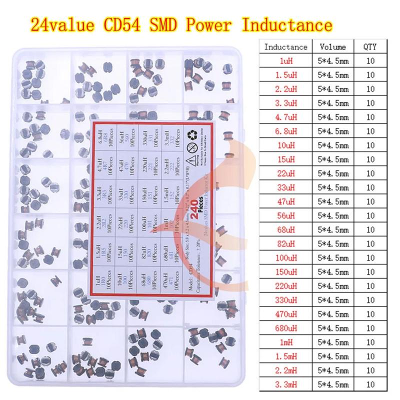 2.2uH 3.3uH 4.7uH 6.8uH 10uH 22uH 47uH 68uH 100uH 220uH 1mH 4.7mH 10mH 100mH Toroid Core Choke Color Ring Inductor Assorted Kit
