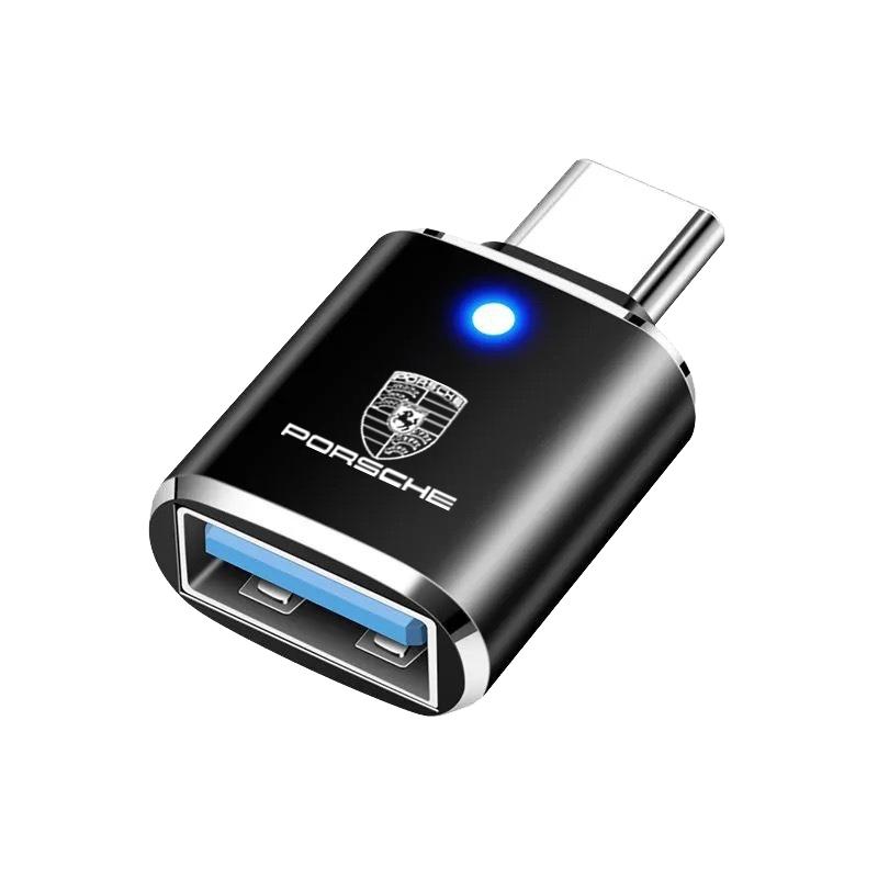 Adapter Type C To USB 3.0 OTG Adapter Connector Type C OTG Conventer For Porsche 918 911 Taycan Panamera Cayenne Boxster Sticker Sedn90