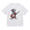 Women's Fashion Slight Stretch Classic T-Shirt Dog Guitarist Red Instrument Tee