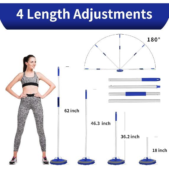 Wontolf 62'' Car Wash Brush With Long Handle Chenille Microfiber Car Wash Mop Mitt Kit Scratch-Free Car Detailing Cleaning Brush Care Kit With