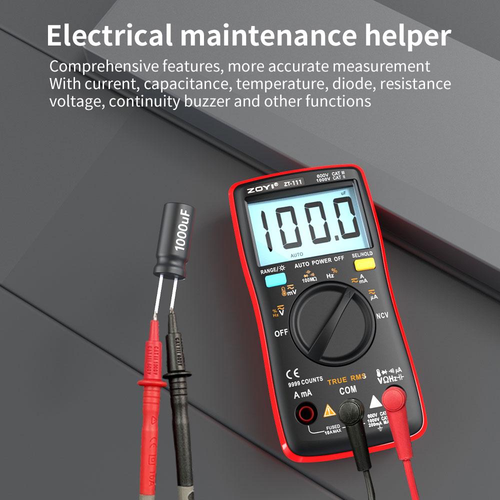 ZOYI ZT111 4-Digit High-Precision Auto-Ranging Digital Multimeter with Overload Protection for Appliance Repair-NCV