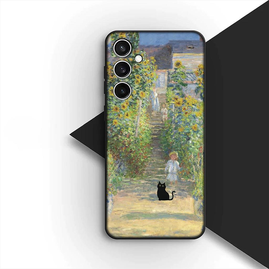 Coque de Protection pour Xiaomi Redmi 15 15C A3 A4 A5 9A 9C NFC Note 9 Pro Coque de Téléphone Claude Monet Nénuphar Chat