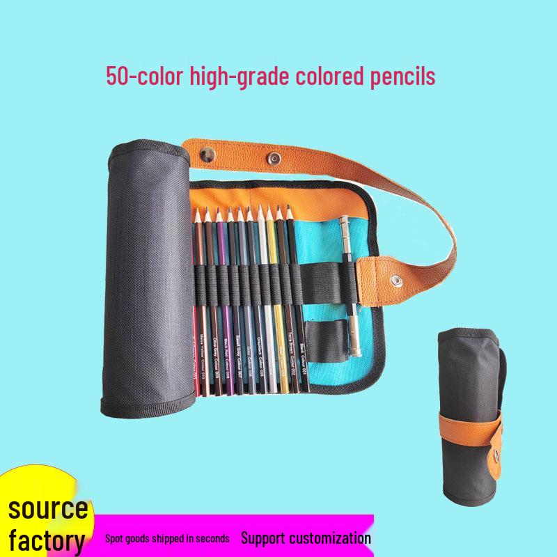 50-Color Hexagonal Water-Soluble Colored Pencil Set for Students & Adults