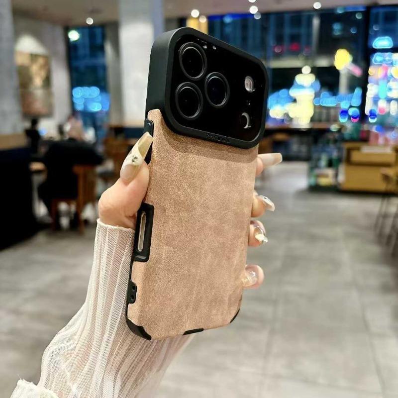 Luxury Matte Leather Silicone Case For iPhone 17 Air 16 15 14 Plus 13 12 11 Pro Max 7 8 XR X XS Lens Protection Shockproof Cover