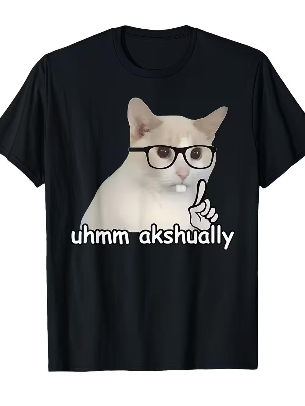 A Humorous Crew Neck T-Shirt Featuring a Trendy Print Design XXXL