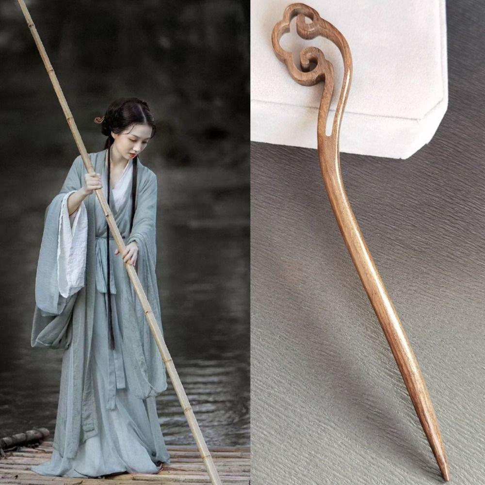Ethnischer Stil Hanfu Haarnadel Quaste Holz Haarstab Niedlich Hanfu Accessoires