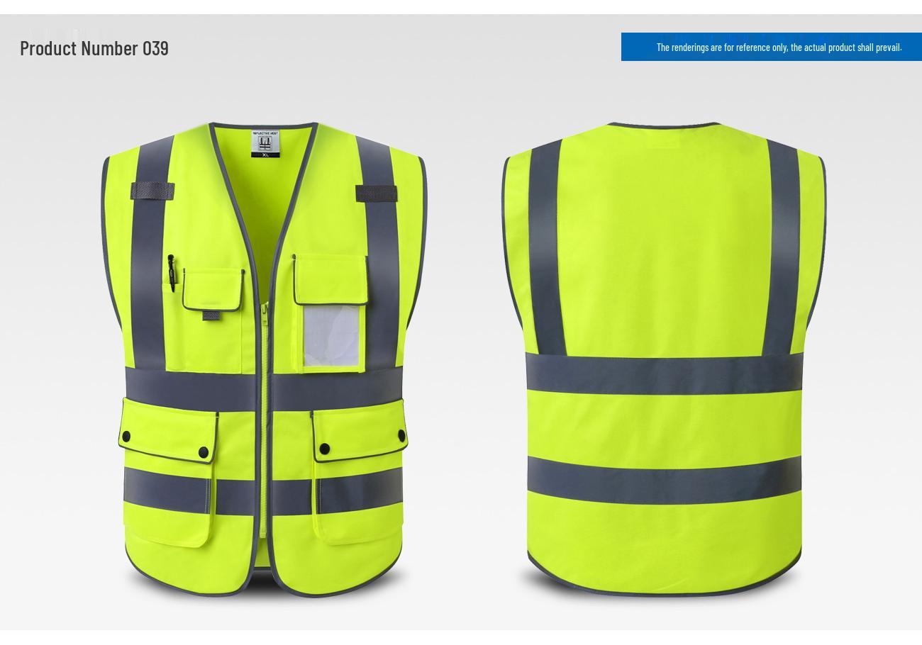 Reflective Fluorescent Safety Vest for Construction & Traffic